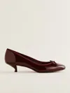 Reformation Renada Ballet Kitten Pump In Ruby Patent