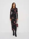 Reformation Rene Mesh Knit Dress In Purple