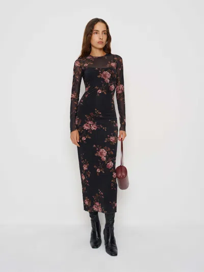 Reformation Rene Mesh Knit Dress In Purple