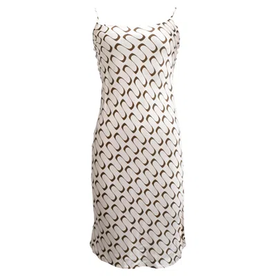 Reformation Rhea Printed Mini Slip Dress In Ivory Silk In White