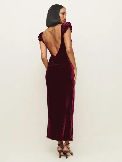 Reformation Rhia Velvet Dress In Chianti