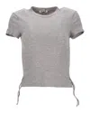 Reformation Ribbed T-shirt In Grey Tencel In Grey