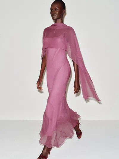 Reformation Rida Silk Chiffon Maxi Dress In Pink