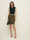 REFORMATION RINA LOW WAISTED LINEN SKIRT