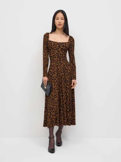 Reformation Rinna Dress Black 6 In Brown