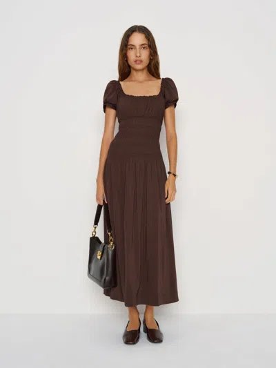 Reformation Riva Dress In Brown