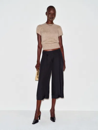 Reformation Robbie Silk Twill Culotte Black 0