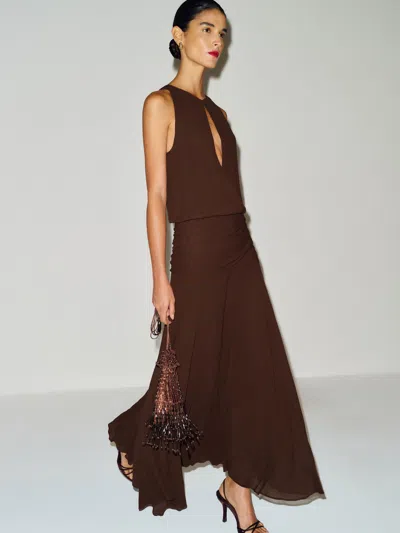 Reformation Robe Daisy-kate Marron 34 In Brown