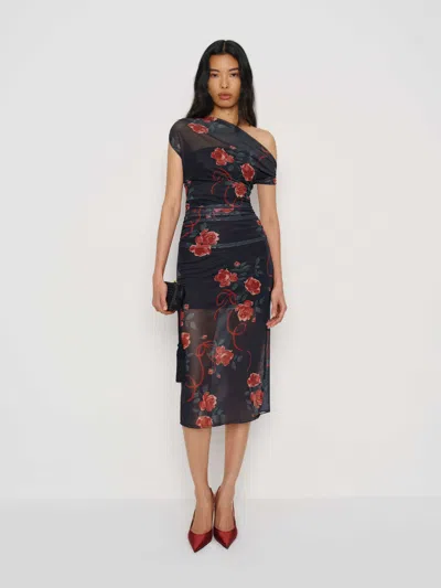 Reformation Robe En Maille Adrielle Noir L In Multi