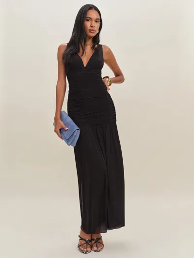 Reformation Robe En Maille Aura In Black