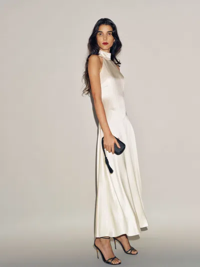 Reformation Robe En Soie Katelyn Ivoire 34 In White