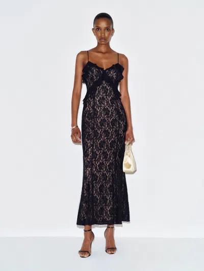 Reformation Robe Maricela En Dentelle Noir 34