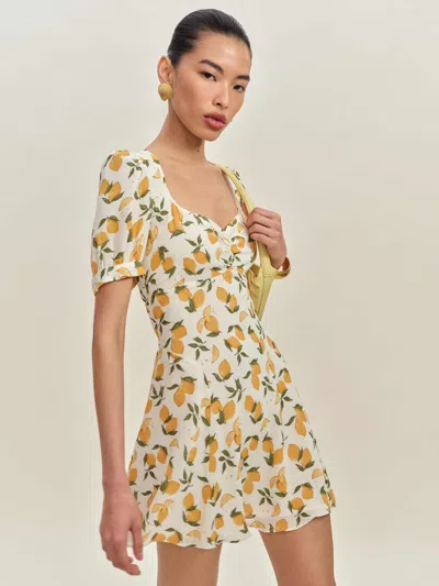Reformation Robe Rebecca In Ivoire