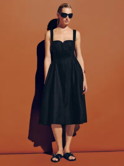 Reformation Roma Linen Dress Black 12