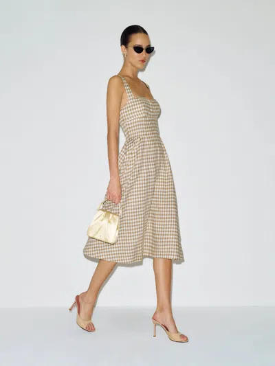 Reformation Roma Linen Dress Natural 12 In Neutral