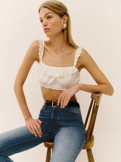 Reformation Romee Cropped Top In White