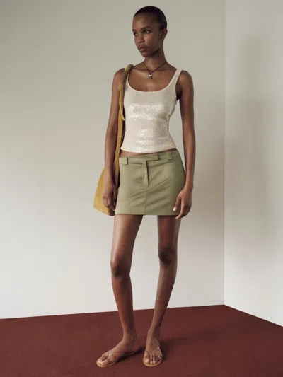 Reformation Romee Skirt Green 0
