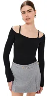 Reformation Romey Regenerative Merino Ribbed Sweater Black In Black