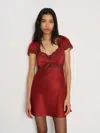Reformation Romi Silk Dress In Red