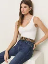 Reformation Romy Knit Top In White