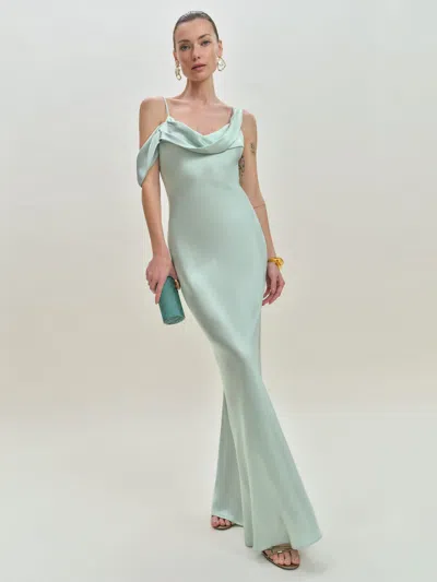 Reformation Ronda Silk Dress In Sea Glass