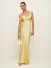 Reformation Ronda Silk Dress In Sunshine