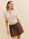 Reformation Rory Linen Skirt In Chocolate Cake
