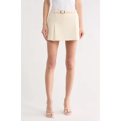 Reformation Rory Wool Blend Miniskirt In Cream