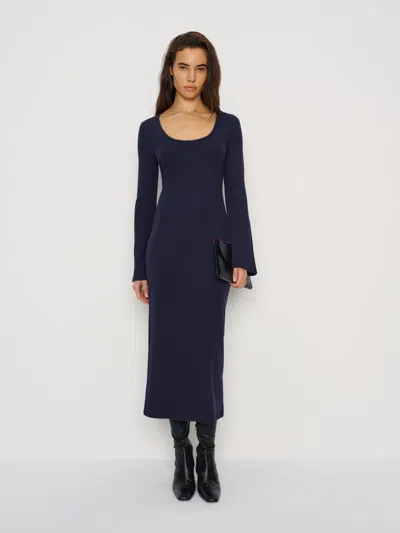 Reformation Rosalyn Knit Dress Blue Medium