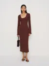 Reformation Rosalyn Knit Dress In Brown