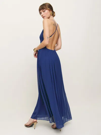 Reformation Roseanne Dress In Blue