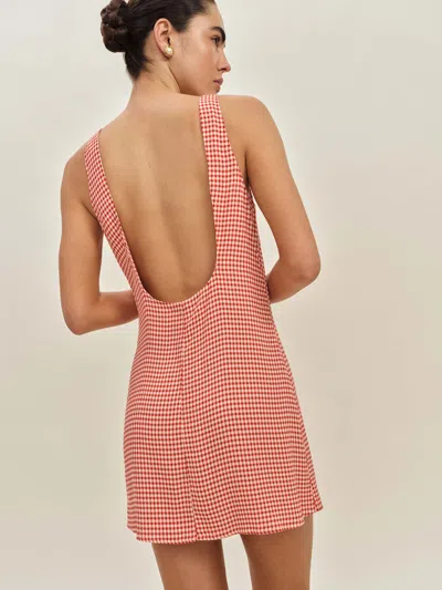 Reformation Rosemond Dress In Strawberry Check