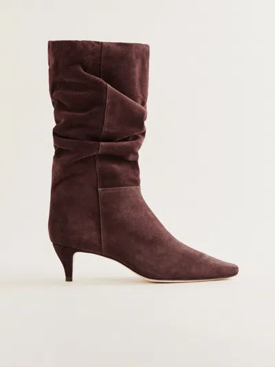 Reformation Rosie Mid Shaft Boot In Oak Suede
