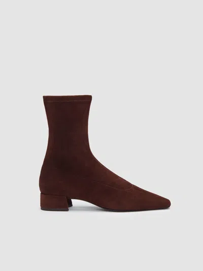 Reformation Rosina Ankle Boot In Burgundy