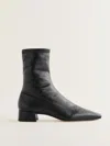 Reformation Rosina Ankle Boot In Black Stretch Leather