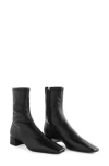 Reformation Rosina Ankle Boot In Black Stretch Leather