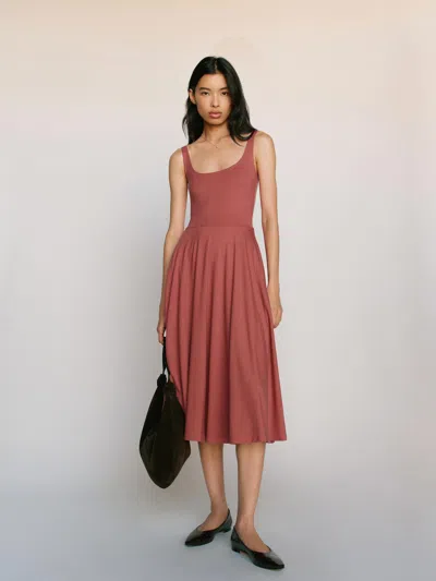 Reformation Rou Knit Dress In Brown