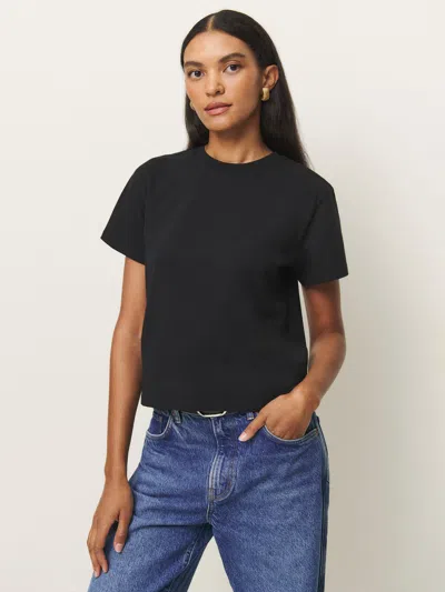 Reformation Rowan Crew Tee In Black