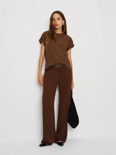 Reformation Rowan Crew Tee In Brown