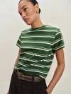 Reformation Rowan Crew Tee In Green
