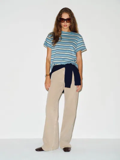 Reformation Rowan Crew T-shirt Blue Large