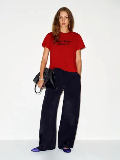 Reformation Rowan Crew T-shirt Red Large