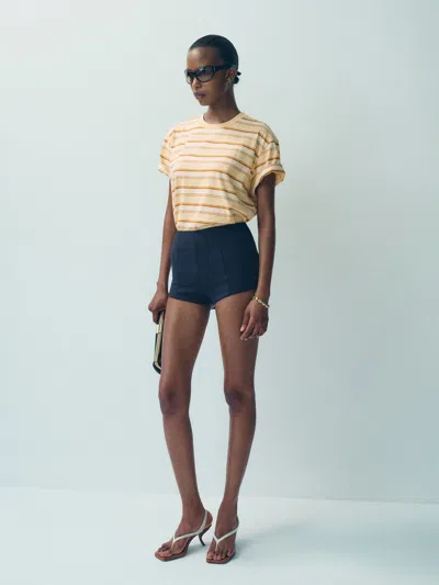 Reformation Rowan Oversized T-shirt Yellow Xl In Multi
