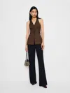 Reformation Rowe Vest In Brown