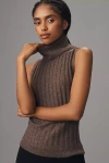 Reformation Maison Rib Sleeveless Top In Brown