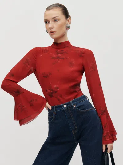 Reformation Roxana Top In Vermillion