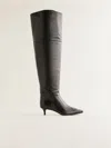Reformation Roxanne Over The Knee Boot In Black Leather