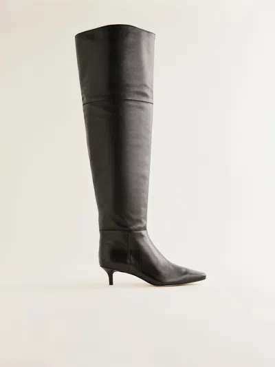 Reformation Roxanne Over The Knee Boot In Black Leather