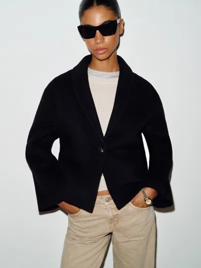 Reformation Roxie Jacket Black Large In Noir
