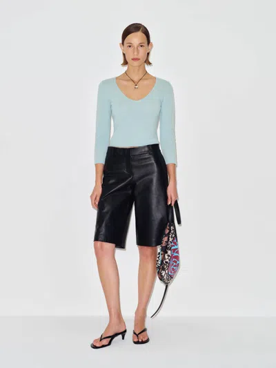 Reformation Roya À Col V En Cachemire Bleu L In Blue